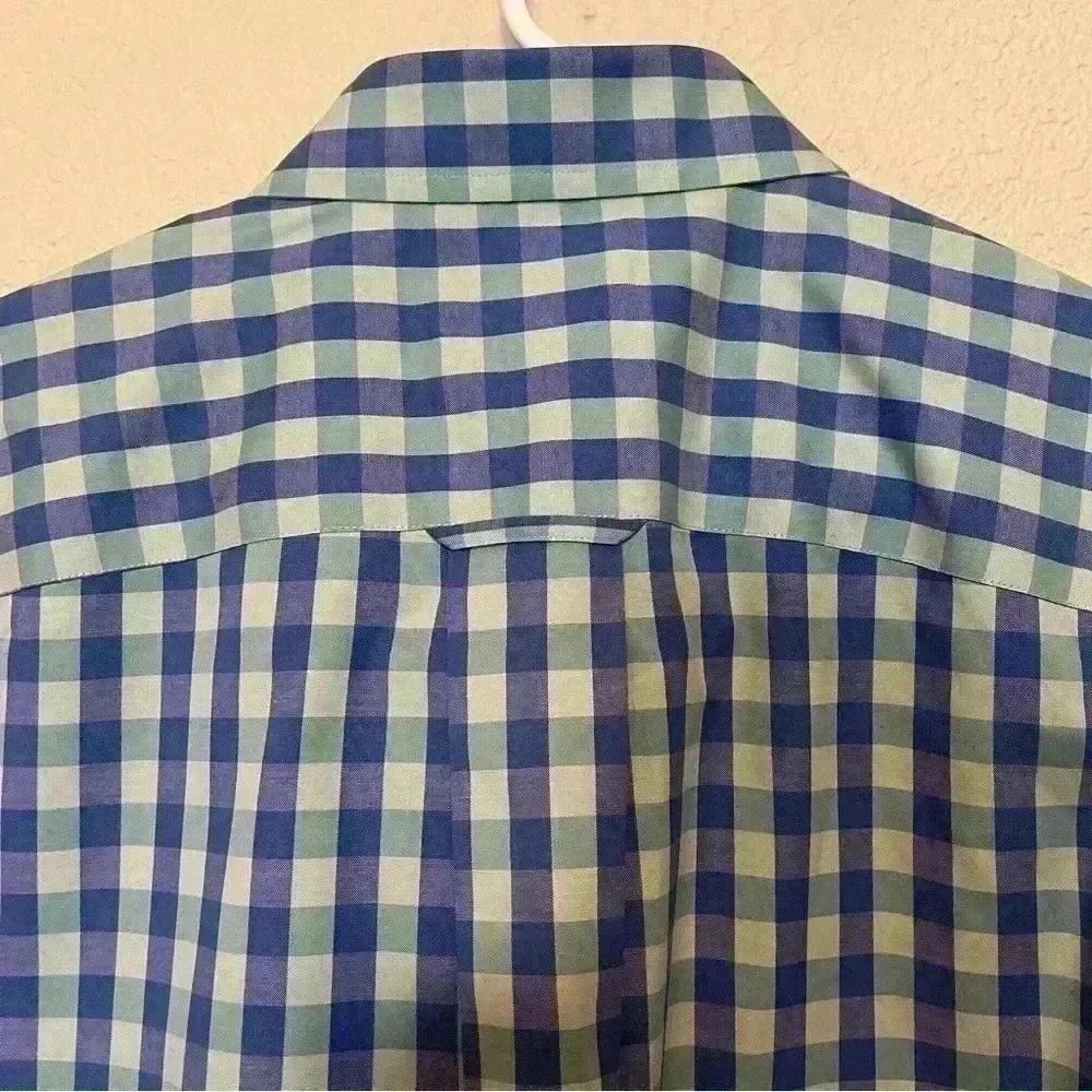 Orvis Blue Green Check Plaid Short Sleeve Button Down Shirt Size Large - Picture 11 of 15